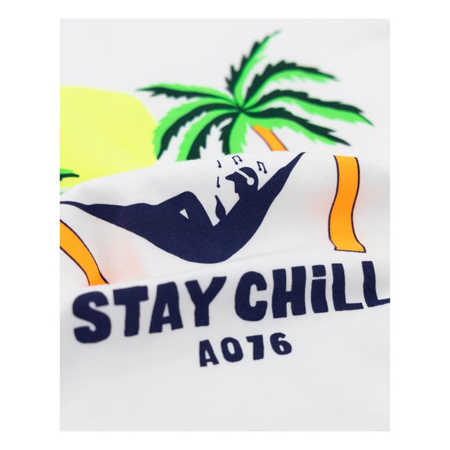 Camiseta de algodón reciclado Mat Stay Chill | Blanco