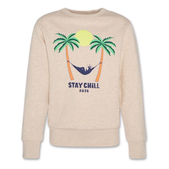 Sweat Tom Stay Chill Coton Recyclé | Grège
