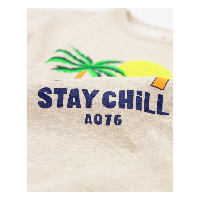 Sweat Tom Stay Chill Coton Recyclé | Grège