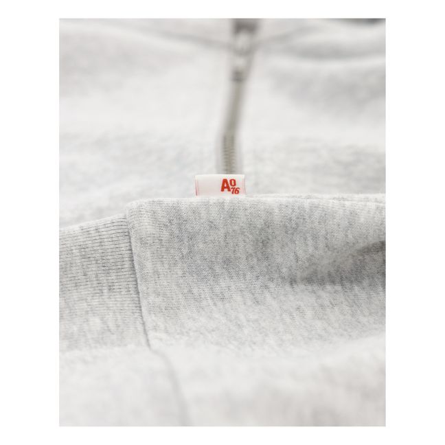 Sudadera con capucha y cremallera de algodón reciclado Norman AO76 | Gris Jaspeado