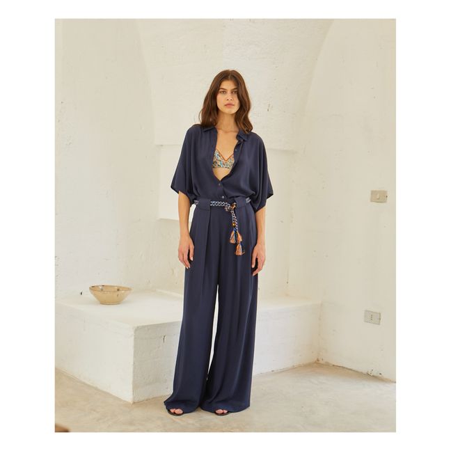 Aspen Silk Pants | Blu notte