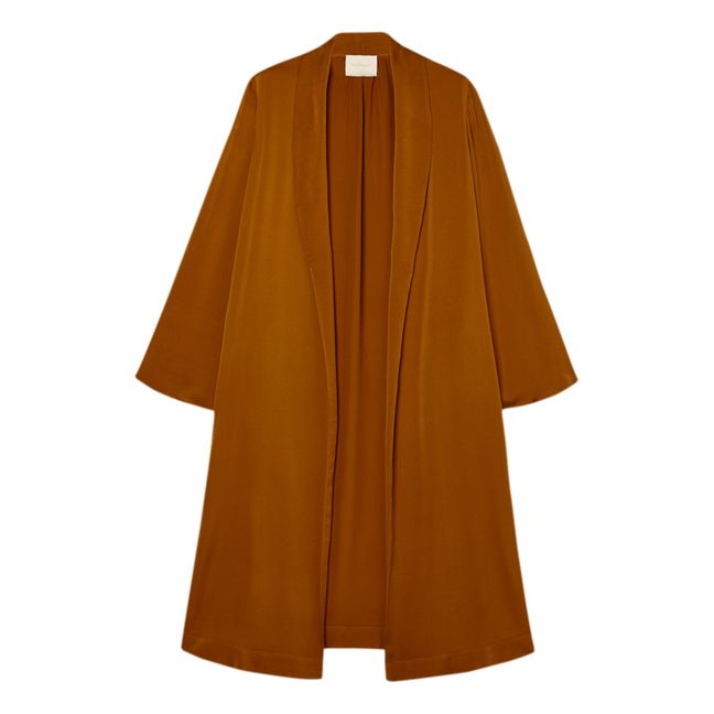 Manteau Amandine Crêpe Satin | Marron