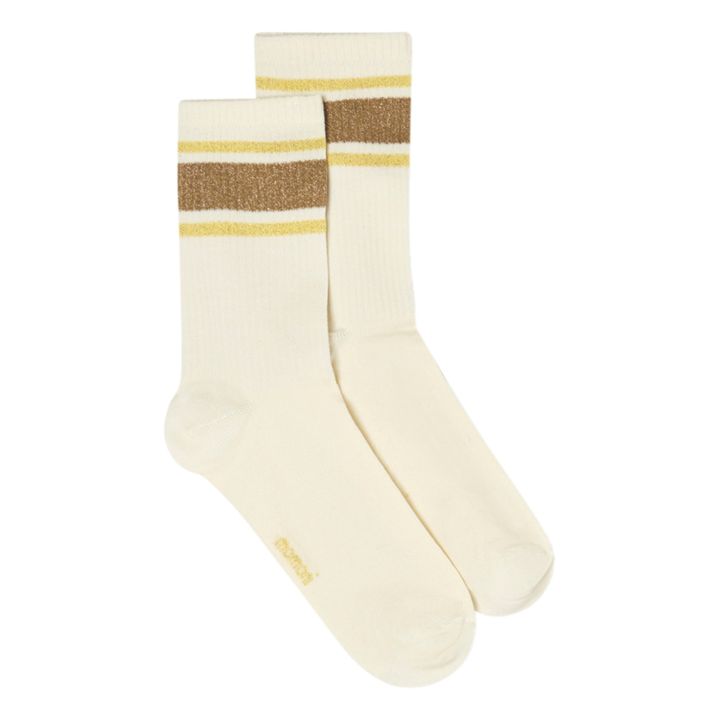 Matilda Striped Sport Socks | Ecru- Product image n°0