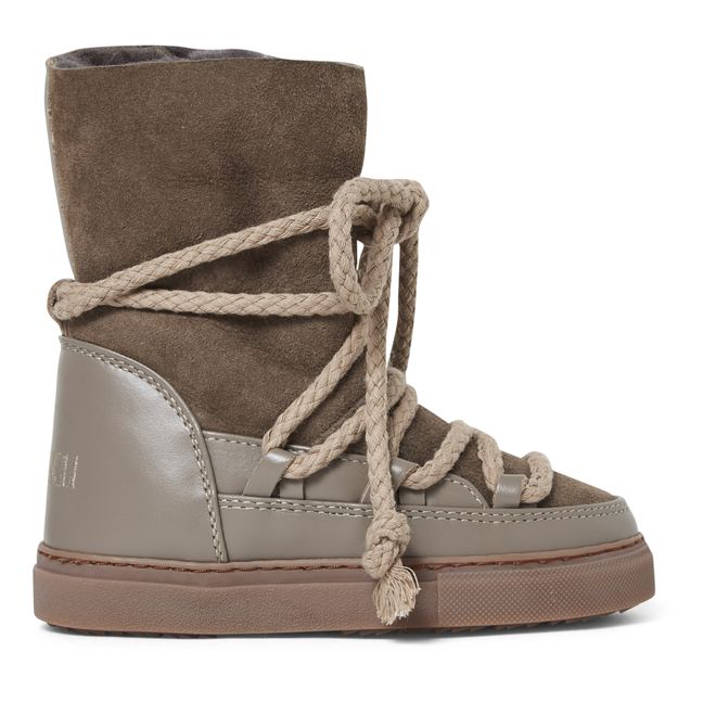 Classic High-Top Fur-Lined Boots | Taupe brown