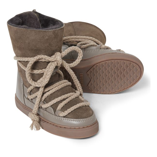 Classic High-Top Fur-Lined Boots | Taupe brown