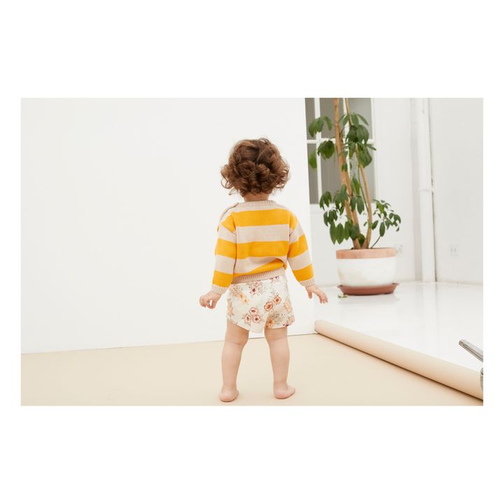 Emanuelle Striped Organic Cotton Jumper | Mustard- Product image n°1