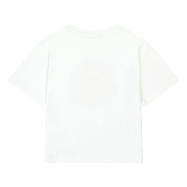 Organic Cotton FlowerSmile Loose T-Shirt  | Blanco Roto