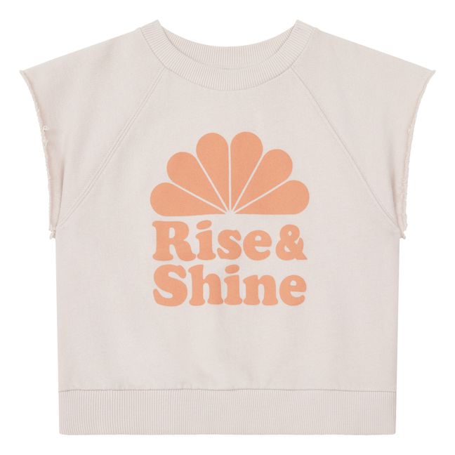 Organic Cotton Rise & Shine Short Sleeve Sweatshirt  | Pale pink