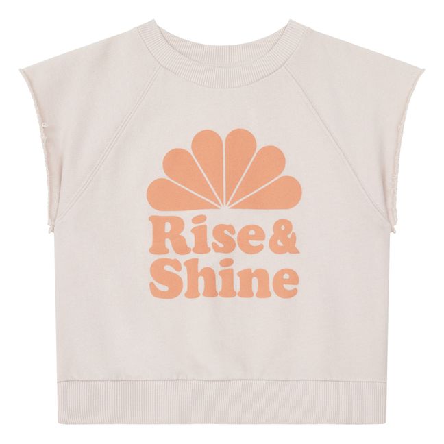 Sweatshirt Manches Courtes Rise & Shine Coton Bio | Rose pâle