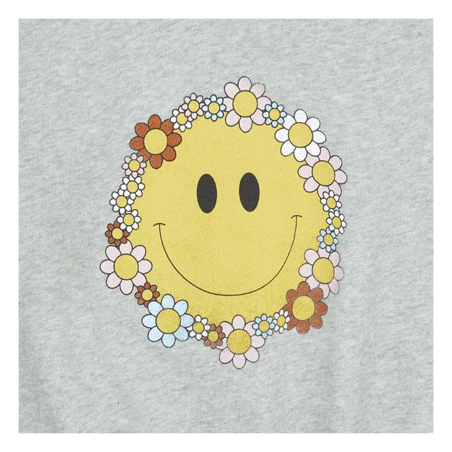 Sweatshirt FlowerSmile Coton Bio | Gris chiné