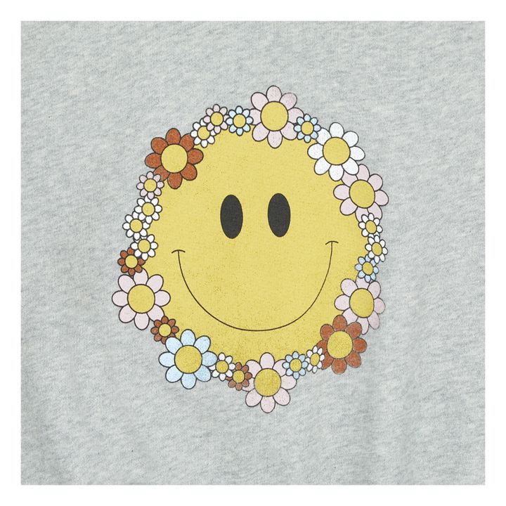 Sweatshirt FlowerSmile Coton Bio | Gris chiné- Image produit n°1