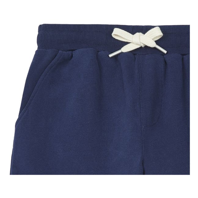Pantalones cortos largos de algodón ecológico | Azul Marino