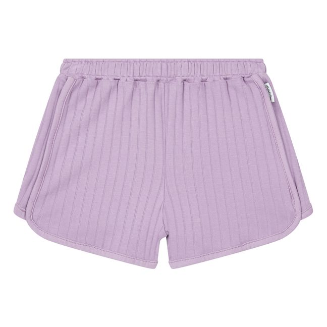 Organic Cotton Ribbed Shorts | Mauve
