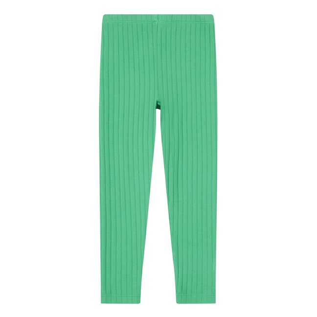 Organic Cotton Ribbed Leggings | Green