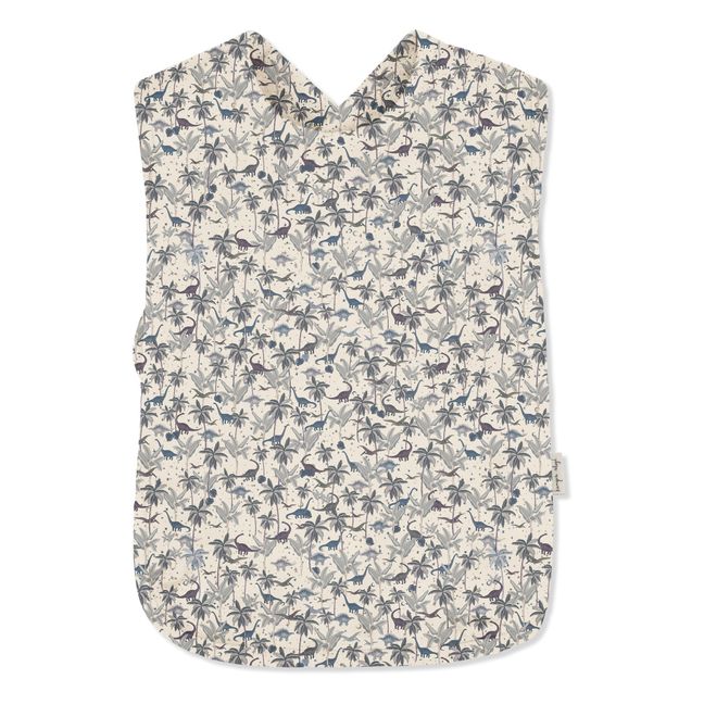Bavoir Coméa en coton bio Dino | Bleu