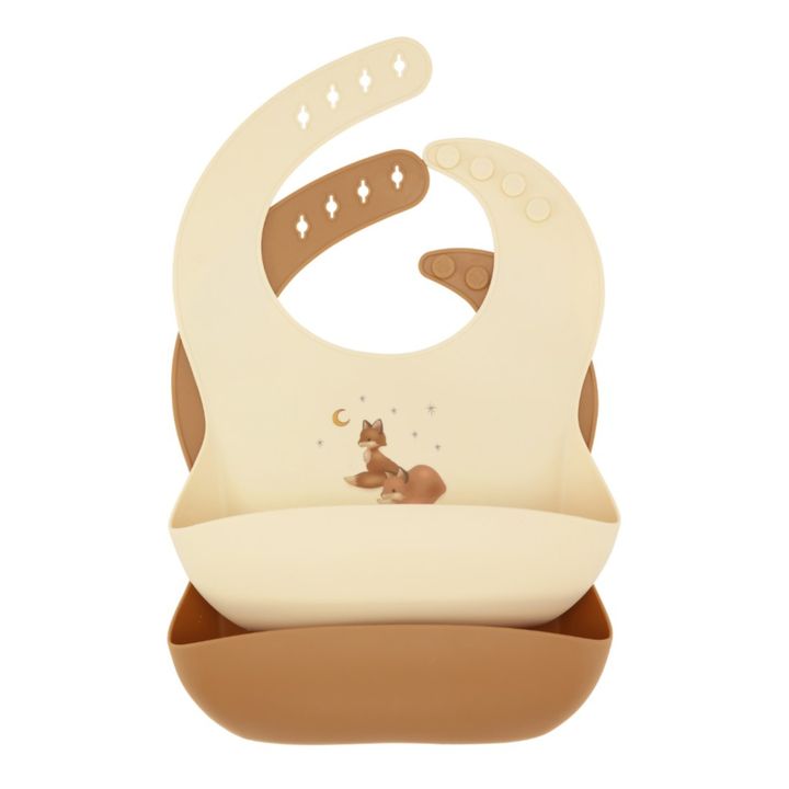 Bavoirs en silicone Foxie - Set de 2 | Gelb- Produktbild Nr. 0