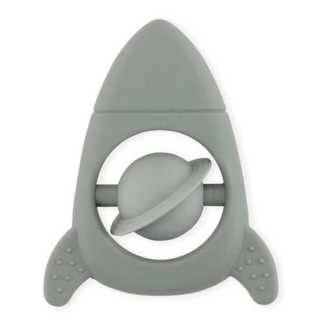 Anneau de dentition en silicone Fusée | Gris