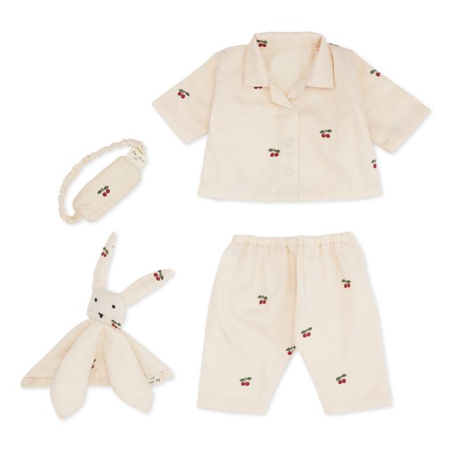 Pyjama-Set für Puppen aus Bio-Baumwolle Cherry | Rosa