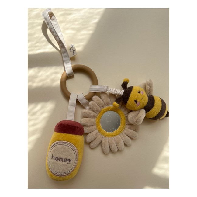 Hochet d'activités en coton bio Miel | Gelb