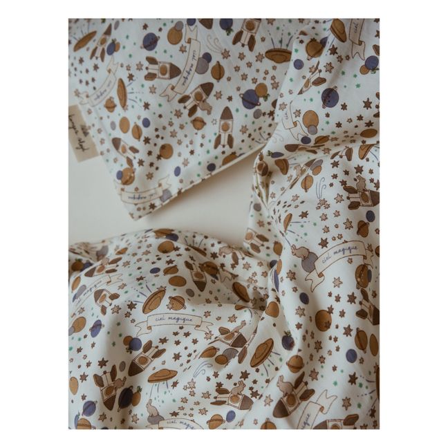 Parure de lit en coton bio Ciel magique | Beige