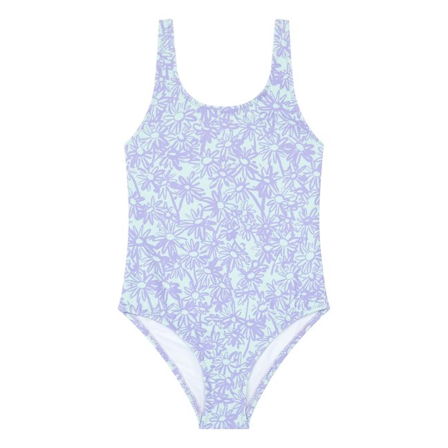 Pastel Flower Printed Swimsuit | Green water