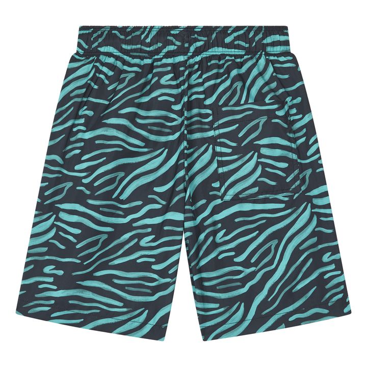Zebra Printed Long Swim Trunks | Schwarz- Produktbild Nr. 2
