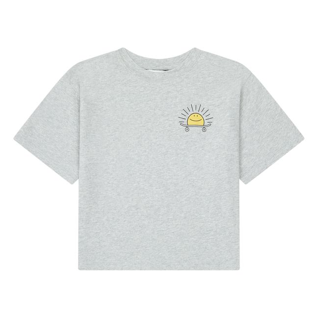 Organic Cotton Shobu Happy Loose T-Shirt  | Gris Jaspeado