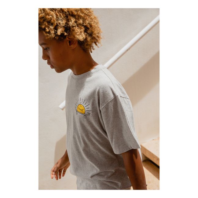 Organic Cotton Shobu Happy Loose T-Shirt  | Grau Meliert