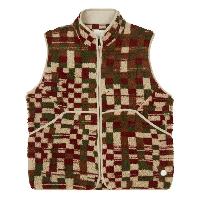 Puzzle Sleeveless Fleece Jacket | Brown