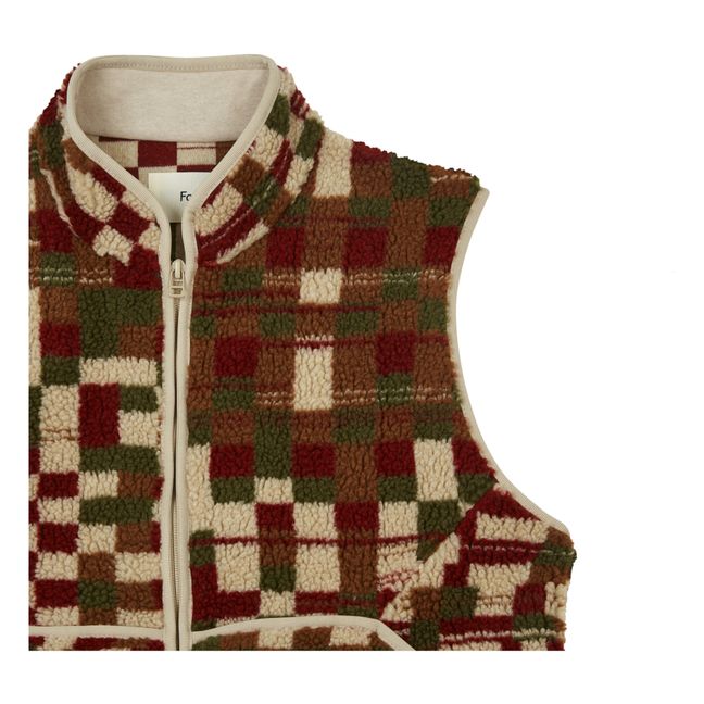 Puzzle Sleeveless Fleece Jacket | Brown