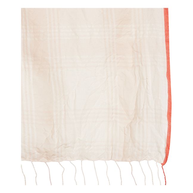 Echarpe Sedio Carreaux Laine et Coton - Collection Femme | Ecru
