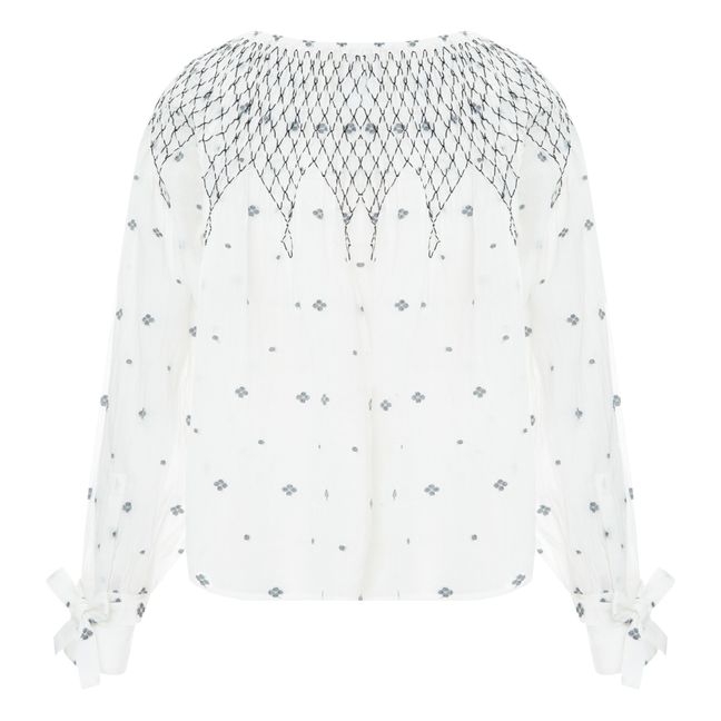 Cecile Embroidered Blouse | White
