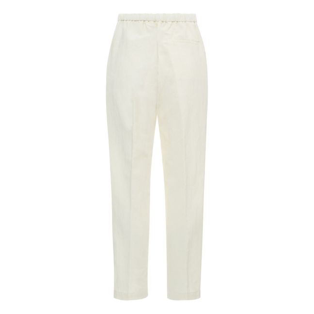 Pantalon Elastiqué Coton et Lin | Blanc