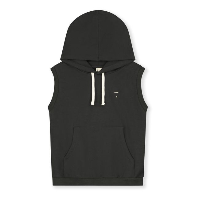 Organic Cotton Hooded Vest | Black