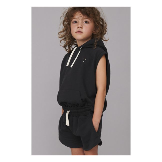 Organic Cotton Hooded Vest | Black