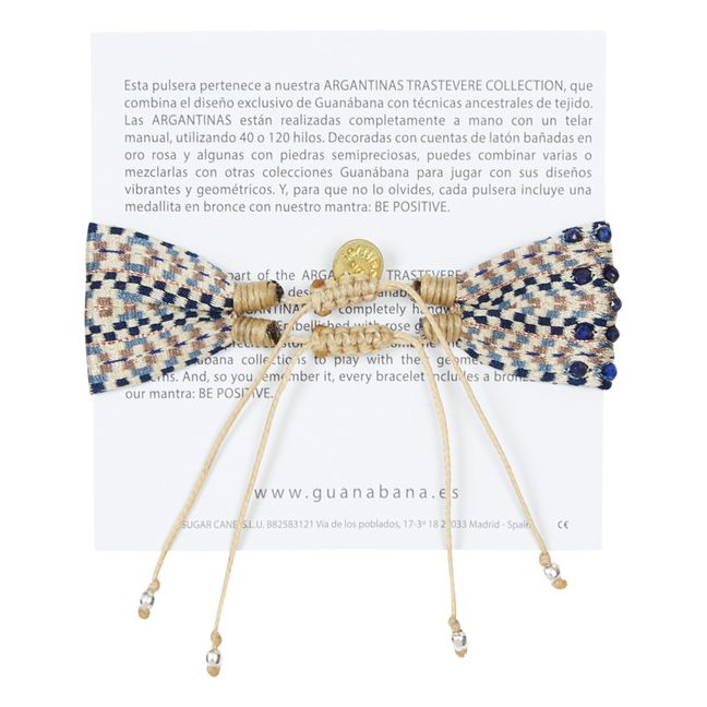 Braccialetto polsino perle | Lapis-lazuli