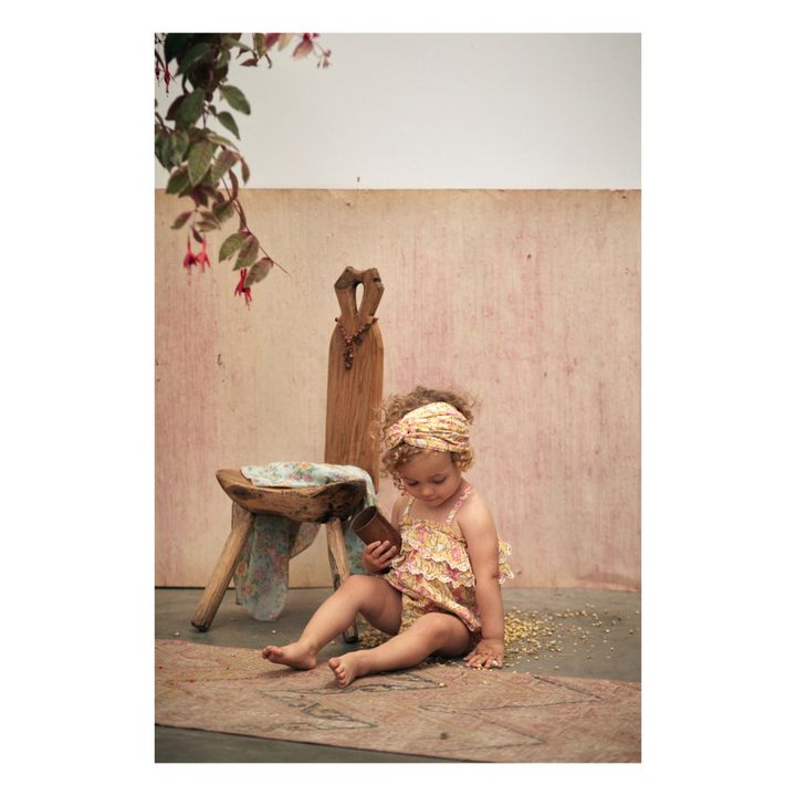 Cinta para el pelo de algodón orgánico de flores Yuriria | Amarillo- Imagen del producto n°4