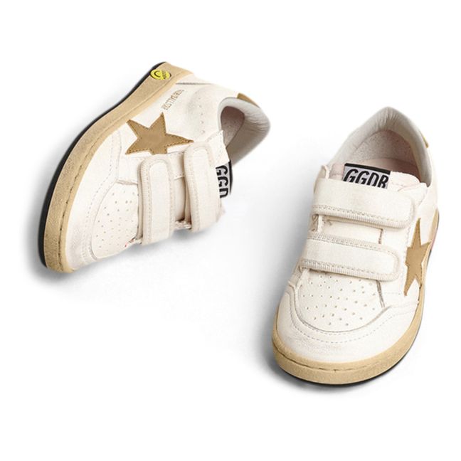 Ballstar Leather Iridescent Velcro Sneakers | Gold