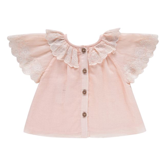 Antoinette Organic Cotton Blouse | Pale pink