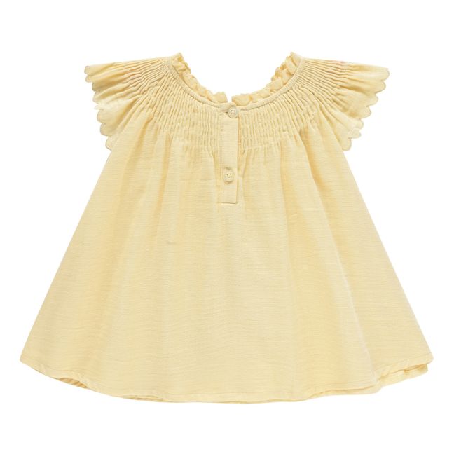 Abito ricamato Edith | Giallo chiaro