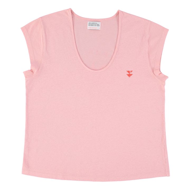 T-Shirt Marie Coton et Lin | Rose- Image produit n°0