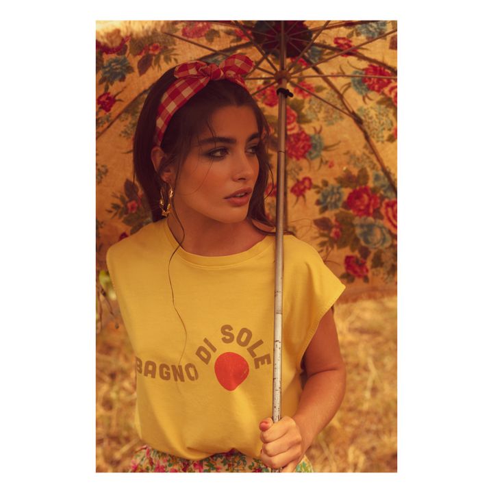 Camiseta de algodón orgánico Sophie | Amarillo palo- Imagen del producto n°1