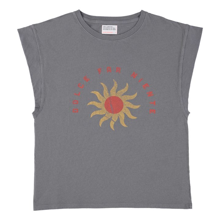 Camiseta de algodón y lino Monique | Gris Antracita- Imagen del producto n°0