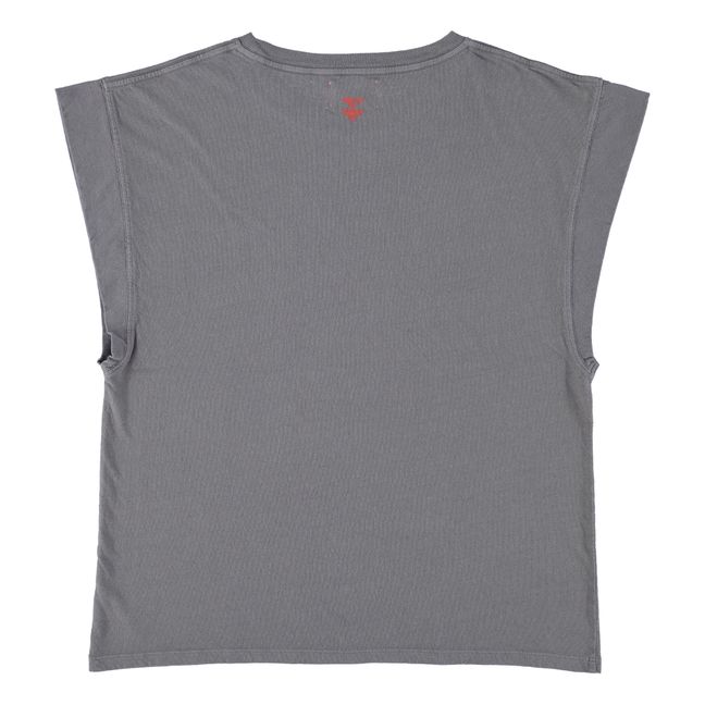 Monique Cotton and Linen T-Shirt | Grigio antracite