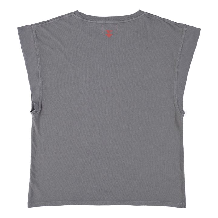 Monique Cotton and Linen T-Shirt | Grigio antracite- Immagine del prodotto n°2