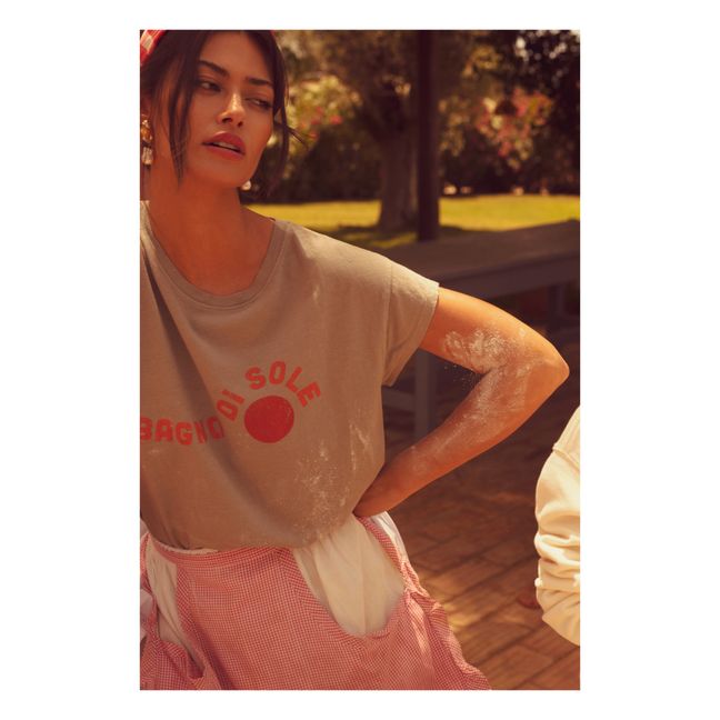 Louise Cotton and Linen T-Shirt | Grigio