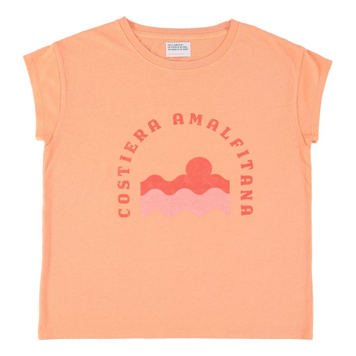 T-Shirt Louise Coton et Lin | Corail- Image produit n°0