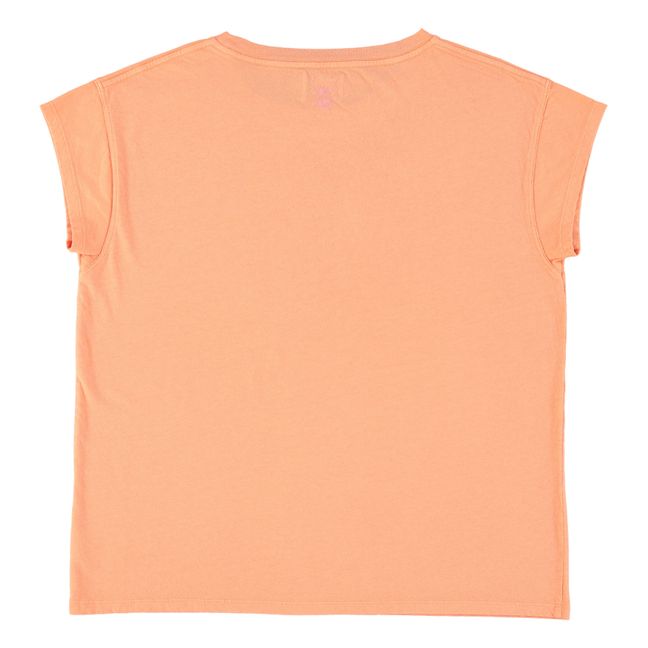 Louise Cotton and Linen T-Shirt | Coral