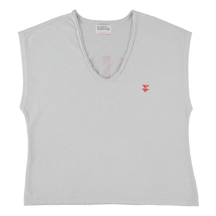 Camiseta de algodón y lino Camille | Gris Claro- Imagen del producto n°0