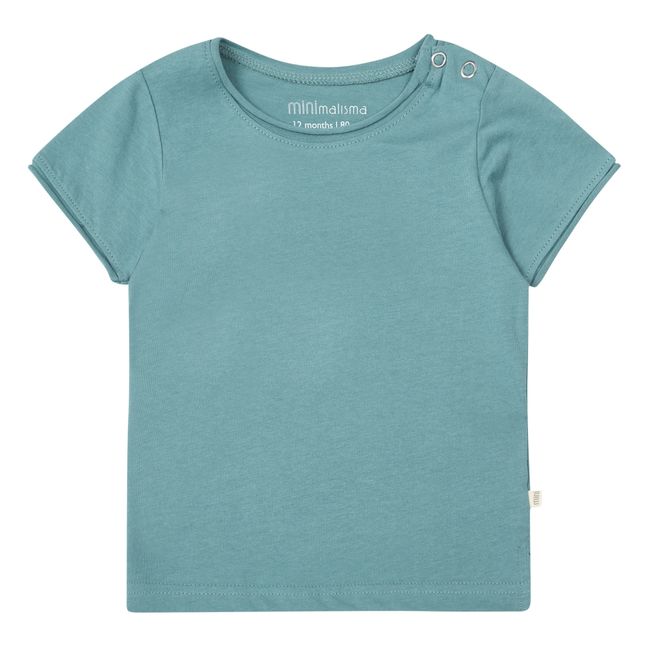 T-shirt in lino e cotone organico | Blu